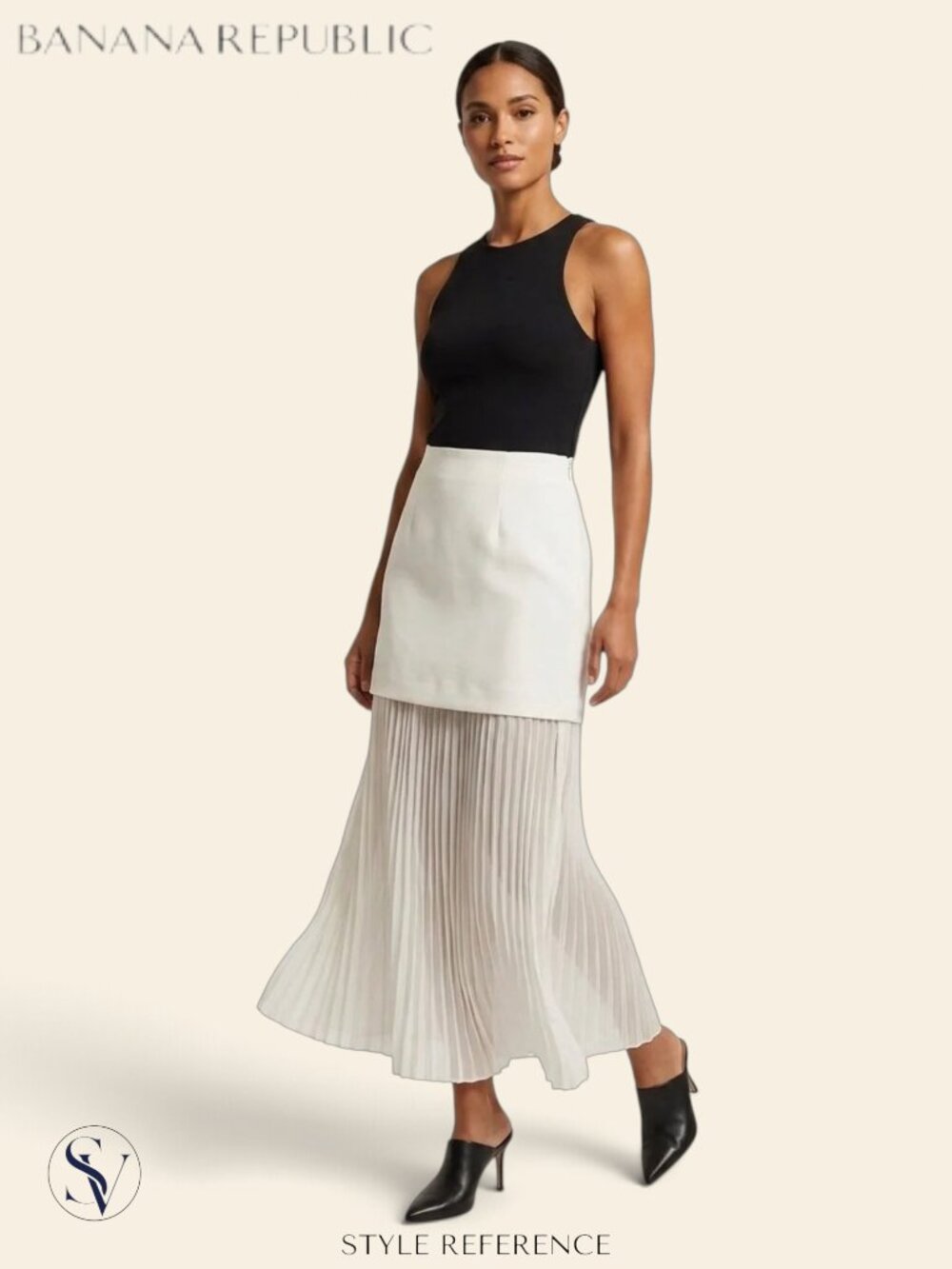 NWT Banana Republic Contrast Dropwaist Sheer Maxi Skirt Off White 8